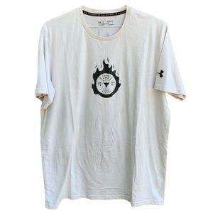 Men’s UA Project Rock Short Sleeve Off White T Shirt